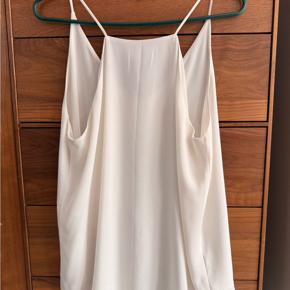 LOFT Women's White Chiffon Camisole White V-neck Size L - Picture 4 of 7